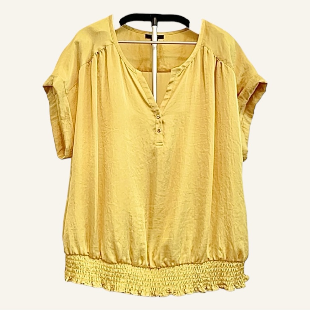 ALFANI WOMAN | Satin Marigold Peasant Style Blouse | Sz 20W